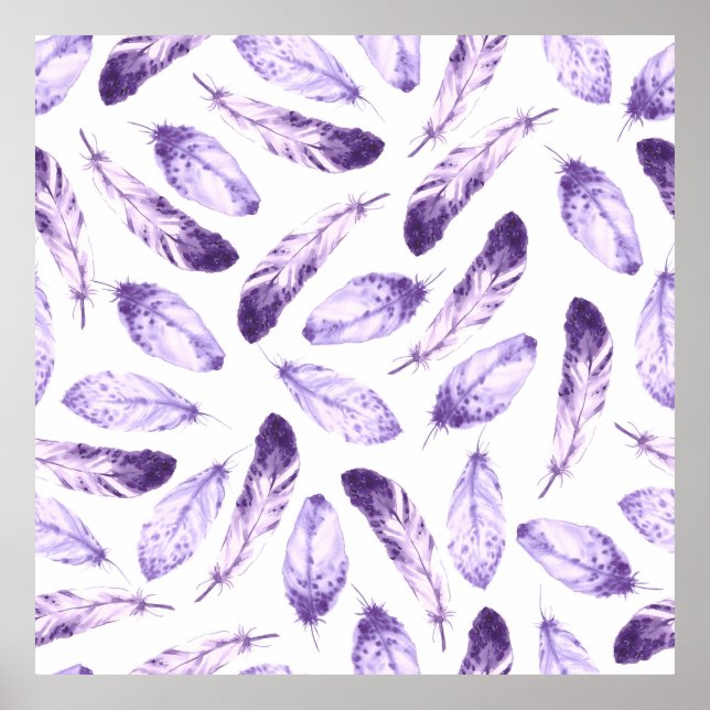 Poster Motif sans couture décorative avec plumes. Waterco (Devant)