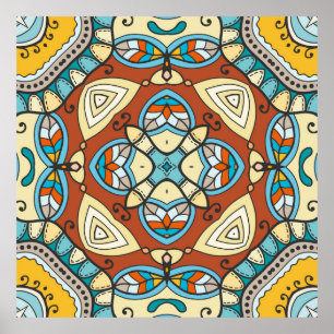 Poster Motif sans couture dessinée à la main. Coloré a