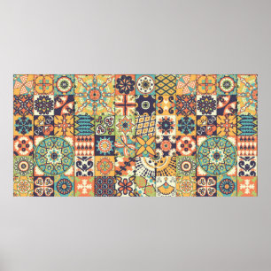 Poster Motif sans couture. Éléments décoratifs vintages. 