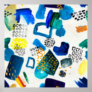 Poster Motif sans couture fait à la main par des coups de