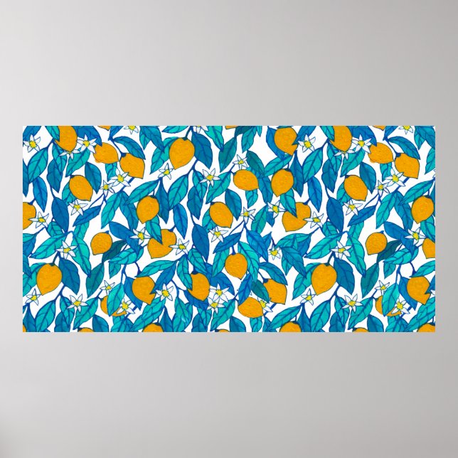 Poster Motif sans couture. Fleur de citron. Les fleurs so (Devant)