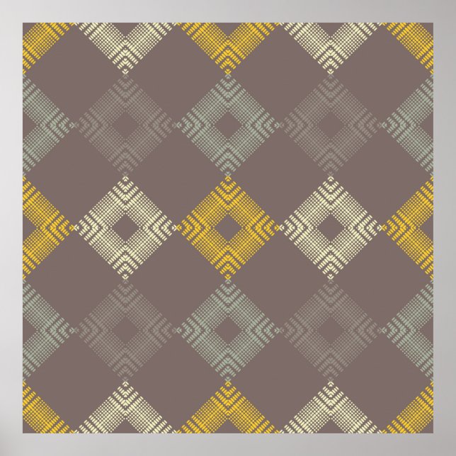 Poster motif sans couture pois. Mosaïque de figu ethnique (Devant)