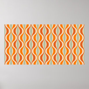 Poster Motif sans couture rétro des les années 50 et des 