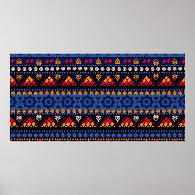 Poster Motif sans couture tribale. (Devant)