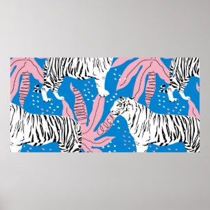 Poster Motif sans soudure tigre, arrière - plan animal sa