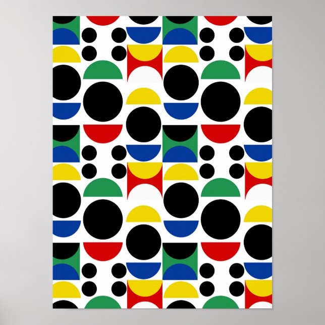 Poster Motif scandinave du Bauhaus du milieu du siècle (Devant)