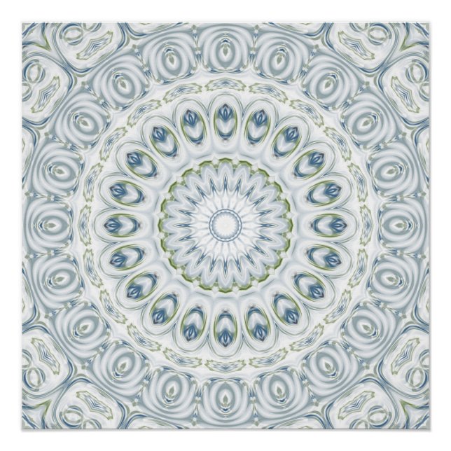 Poster Motif Serene Blue et Green Mandala Design (Devant)