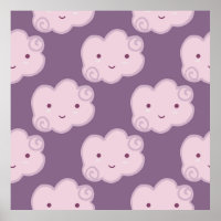 Motif souriant ciel nuageux transparent sur lilac 