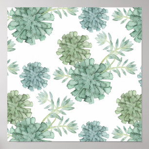 Poster Motif succulent du bonheur   de plante