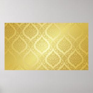 Poster Motif thaïlandais suprême or arrière-terrain thaï,