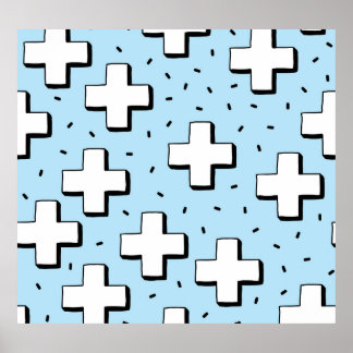 Poster Motif tiré à la main avec panneaux Plus.