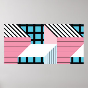 Poster Motif transparent avec formes géométriques abstrai