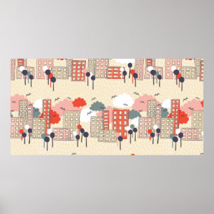 Poster Motif transparent de la ville