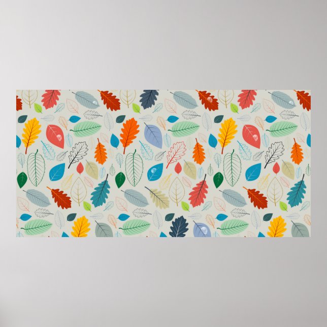 Poster Motif transparent - Feuilles d'automne vintages Il (Devant)