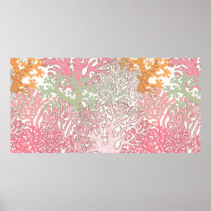 Poster Motif transparent sous-marin avec belle 