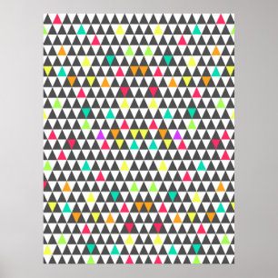 Poster Motif triangle géométrique rétro tendance