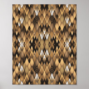 POSTER MOTIF TRIANGULAIRE RUSTIQUE TRIBAL
