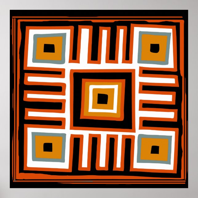 Poster motif tribal géométrique africain (Devant)