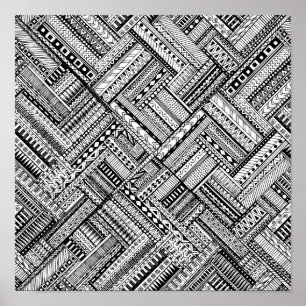 Poster Motif tribal inspiré 2 d'art