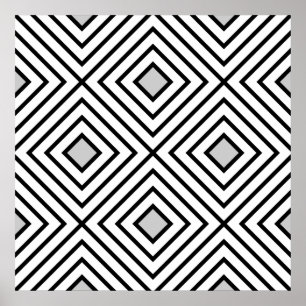 Poster Motif Tribal Moderne De Stripes Noires Et Blanches