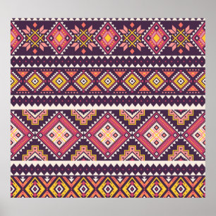 Poster Motif tribal rayé, géométrique sans couture.