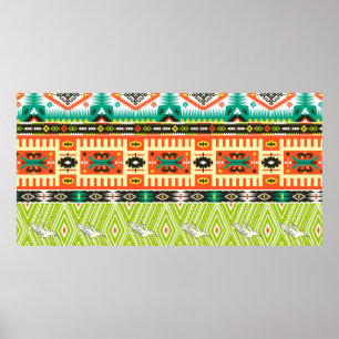 Poster Motif tribal transparent avec éléments géométrique
