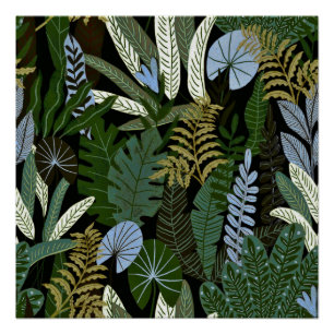 Poster Motif tropical Aloha Exotic Green Jungle