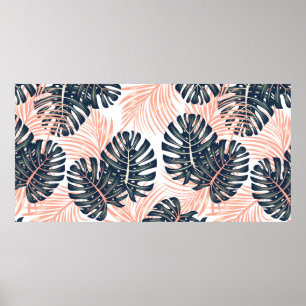 Poster Motif tropical botanique sans couture avec pl lumi