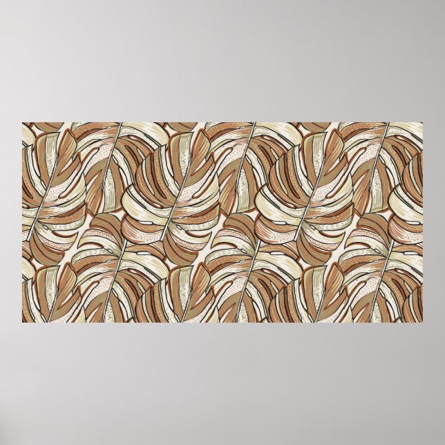 Poster Motif tropical. Conception graphique avec mons ext (Devant)