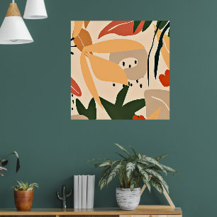 Poster Motif tropical esthétique beige