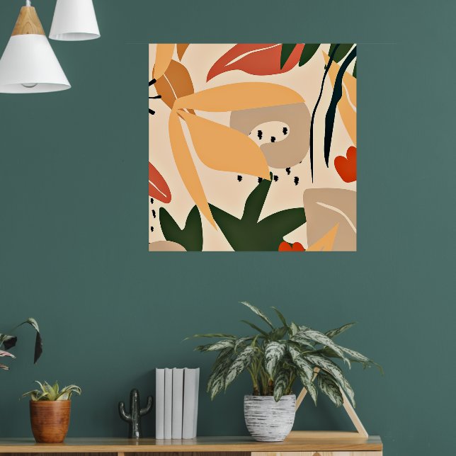 Poster Motif tropical esthétique beige (Salon 1)