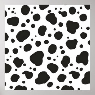 Poster Motif Vache Noir Blanc