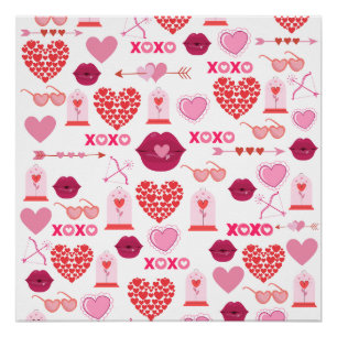 Poster Motif Valentine`s Day 2023 Arrière - plan avec coe