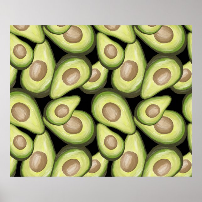Poster Motif Vegan Avocado frais et gourmand (Devant)