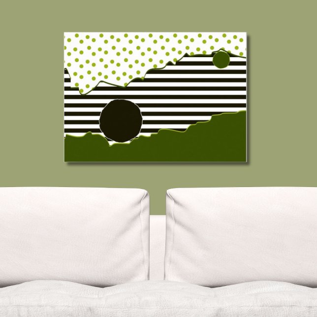 Poster Motif vert Abstrait et points (Abstract Green Patterns)