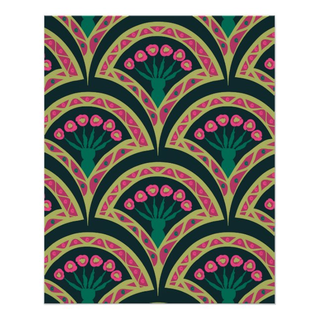 Poster motif vert en forme de coquille (Devant)