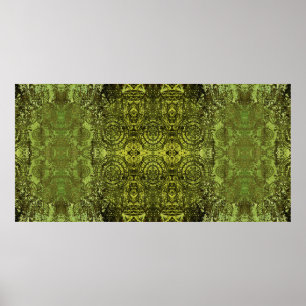 Poster motif vintage Art nouveau coloré ornemental en