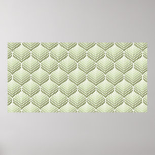 Poster Motif vintage fleuri géométrique sans couture. Rés
