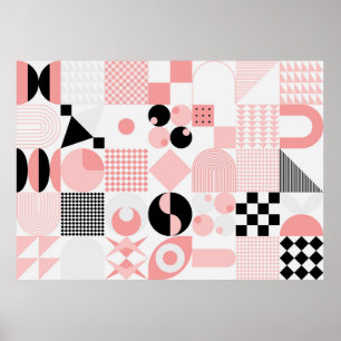 Poster motif vintage géométrique Abstrait fait avec simpl