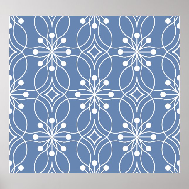Poster Motif Vintage géométrique Lignes ondulées (Devant)