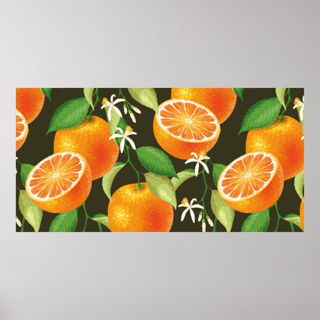 Poster motif vintage orange (Devant)