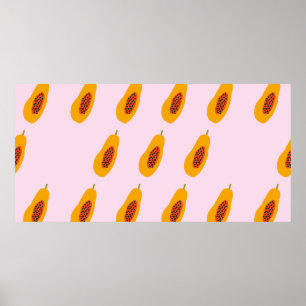 Poster Motif vintage Papaya
