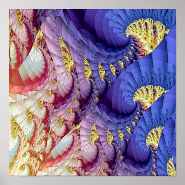 Poster Motif Waves Abstrait (Devant)