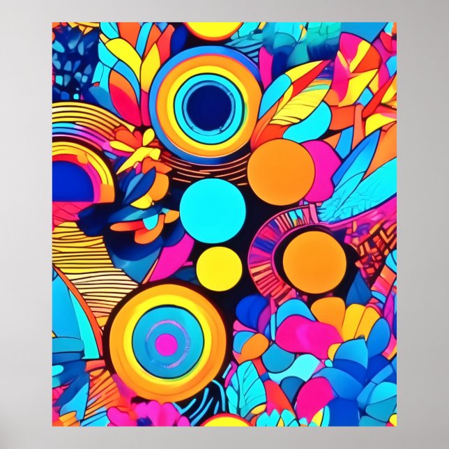 Poster Motifs Abstraits géométriques dynamiques (Devant)