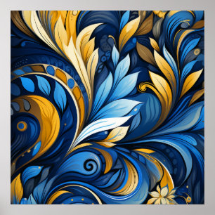 Poster motifs d'art populaire ukrainien