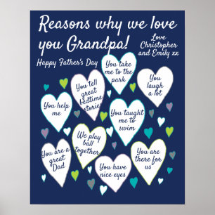 Poster Motifs de Fête des pères personnalisée Nous aimons
