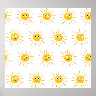 Poster Motifs de soleil : vintage et transparent.