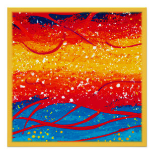 Poster Motifs des vagues colorées de l'océan. Commandez d