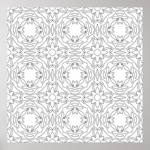 Poster Motifs entrelacés de motifs de carrelage floral sy