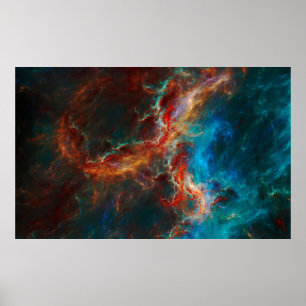 Poster motifs et formes fractales Abstraits. Unité infini